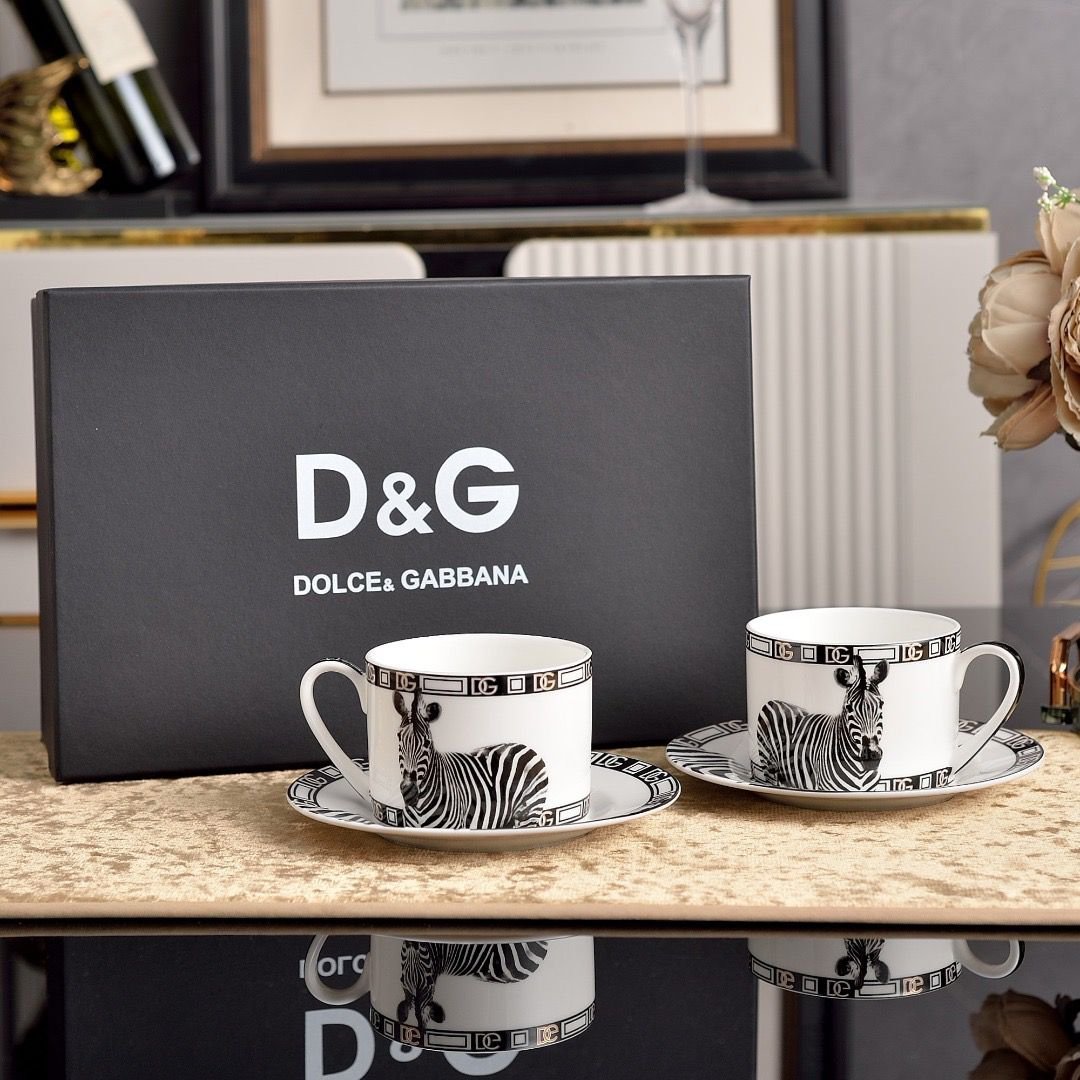 Dolce & Gabbana Zebra tea set of two cups - Dolce and Gabbana Cups | Aleppo Gift UAE